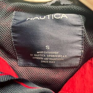 Nautica red bomber jacket